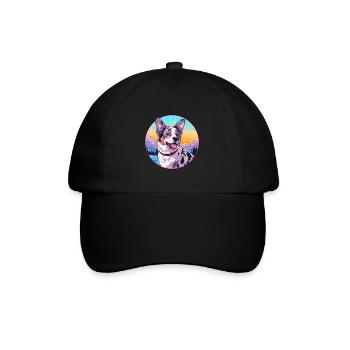 Australian Stumpy Tail Cattle Dog Breed Cartoon Ka - Baseball Cap - black/black - Front