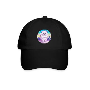 Chat persan coloré dessin animé aquarelle illustrati - Casquette classique - noir/noir - Devant