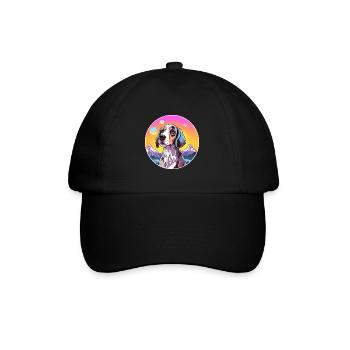 Norwegian Hound Dunker Dog Breed Cartoon Kawaii Wa - Baseball Cap - black/black - Front