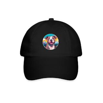 Staffordshire Bull Terrier chien race Cartoon Kawai - Casquette classique - noir/noir - Devant