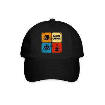 winter camping winter camping snow bivouac - Baseball Cap - black/black - Front