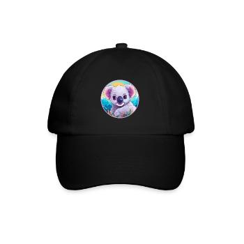 Koala Watercolor Cartoon Kawaii Pet Animal Colorfu - Baseball Cap - black/black - Front