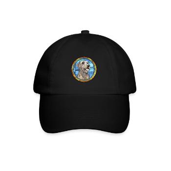 Irish Wolfhound Dog Breed Stained Glass Colorful W - Baseball Cap - black/black - Front