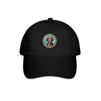 Portugiesischer Wachhund Rasse Buntglas Colorf - Baseballkappe - Schwarz/Schwarz - Vorne
