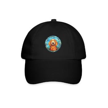 Saarlooswolfhond Dog Breed Stained Glass Colorful - Baseball Cap - black/black - Front