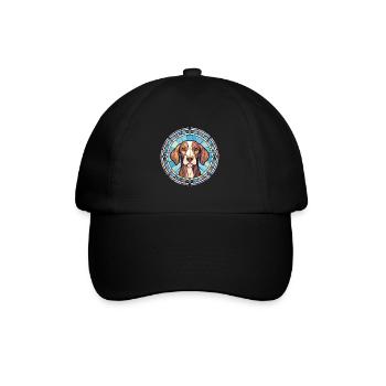 Chien d’arrêt portugais race vitrail Colorfu - Casquette classique - noir/noir - Devant