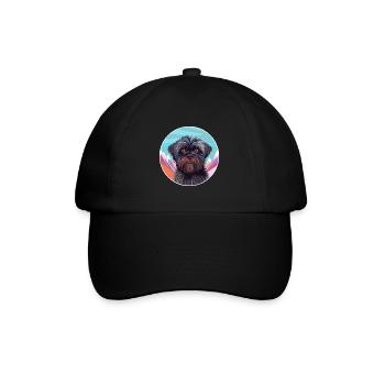 Affenpinscher Dog Breed Cartoon Kawaii Watercolor - Baseball Cap - black/black - Front