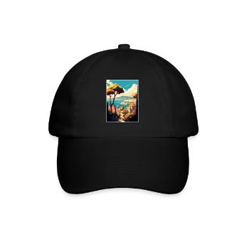 Antibes France Vintage Voyage Affiche WPA Souvenir - Casquette classique - noir/noir - Devant