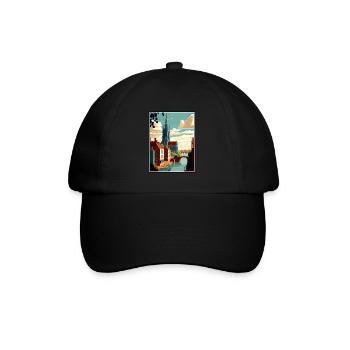 Deventer Pays-Bas Vintage voyage affiche WPA Art - Casquette classique - noir/noir - Devant