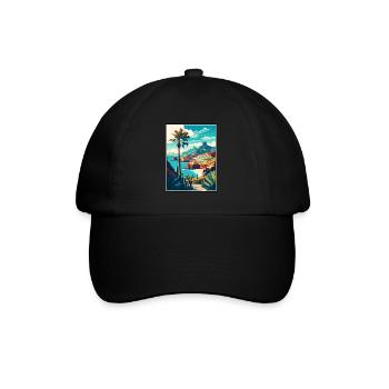 Gran Canaria Espagne Vintage voyage affiche Souvenir - Casquette classique - noir/noir - Devant