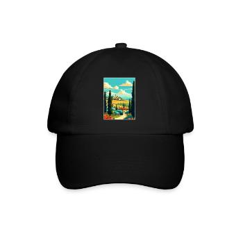 Toscane Italie Décoration Vintage Voyage Affiche WPA - Casquette classique - noir/noir - Devant