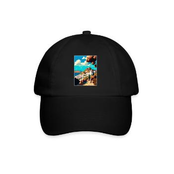 Patmos Grèce Décoration Grec Voyage Affiche - Casquette classique - noir/noir - Devant