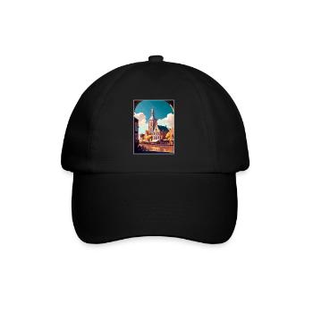 Haarlem Netherlands Vintage Travel Poster Souvenir - Baseball Cap - black/black - Front