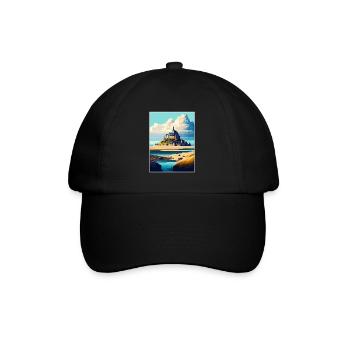 Mont Saint Michel France Vintage Travel Poster WPA - Baseball Cap - black/black - Front