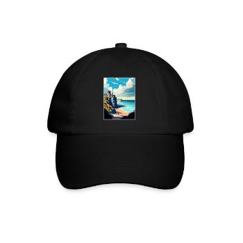 Normandie France Vintage voyage affiche WPA Souvenir - Casquette classique - noir/noir - Devant