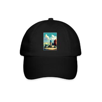 Normandie France Vintage voyage affiche WPA Souvenir - Casquette classique - noir/noir - Devant