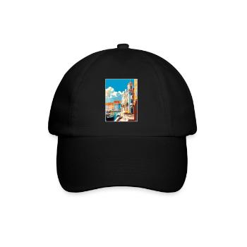 Aveiro Portugal Vintage Travel Poster WPA Souvenir - Baseball Cap - black/black - Front