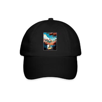 Tomar Portugal Vintage voyage affiche WPA Souvenir - Casquette classique - noir/noir - Devant