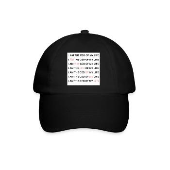 I AM THE CEO OF MY LIFE - Baseballkappe - Schwarz/Schwarz - Vorne