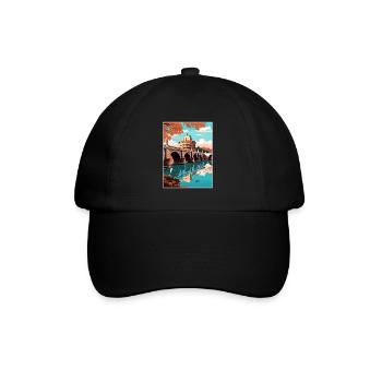 Pont Saint-Ange Italie Vintage voyage affiche WPA - Casquette classique - noir/noir - Devant