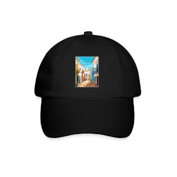 Evora Portugal Vintage Travel Poster WPA Souvenir - Baseball Cap - black/black - Front