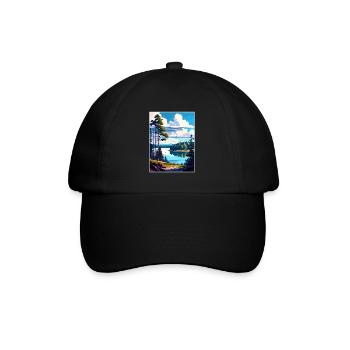 Wigry Pologne Vintage voyage affiche WPA Souvenir - Casquette classique - noir/noir - Devant