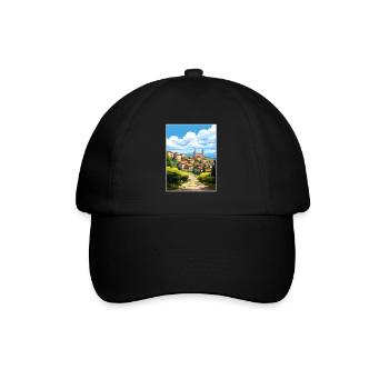 Bergamo Italy Vintage Travel Poster WPA Souvenir - Baseball Cap - black/black - Front