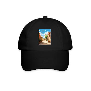 Tarragona Spanien Vintage Reiseposter WPA Souvenir - Baseballkappe - Schwarz/Schwarz - Vorne