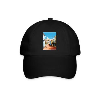 Albufeira Portugal Cascais Vintage Travel Poster - Baseball Cap - black/black - Front