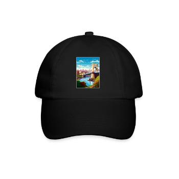 Bristol England Bridge Vintage Travel Poster WPA - Baseball Cap - black/black - Front
