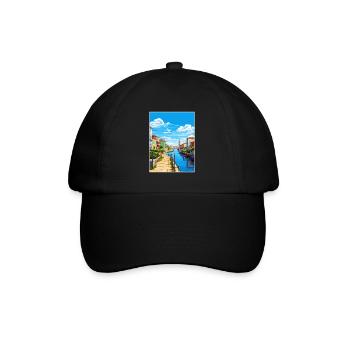 Aveiro Portugal Vintage Travel Poster WPA Souvenir - Baseball Cap - black/black - Front