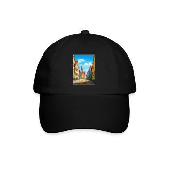 Rostock Germany Vintage Travel Poster WPA Souvenir - Baseball Cap - black/black - Front
