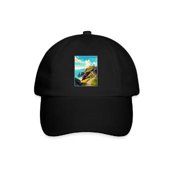 Tintagel Castle England Vintage Travel Poster WPA - Baseball Cap - black/black - Front