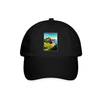 Dunnottar Castle England Vintage Travel Poster WPA - Baseball Cap - black/black - Front