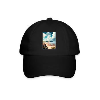 Saltburn au bord de la mer Angleterre Vintage voyage affiche - Casquette classique - noir/noir - Devant