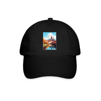 Amiens France Vintage Travel Poster WPA Souvenir - Baseball Cap - black/black - Front