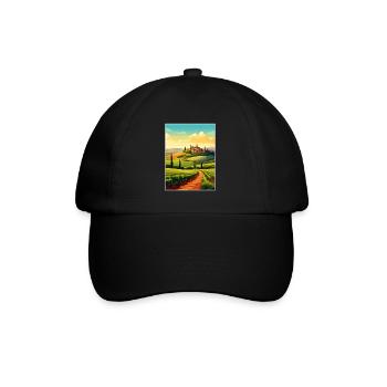 Toscane Italie Décoration Vintage Voyage Affiche WPA - Casquette classique - noir/noir - Devant