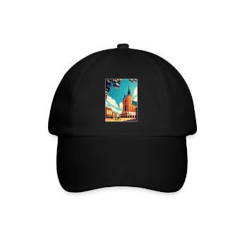 Cracovie Pologne Vintage voyage affiche WPA Souvenir - Casquette classique - noir/noir - Devant