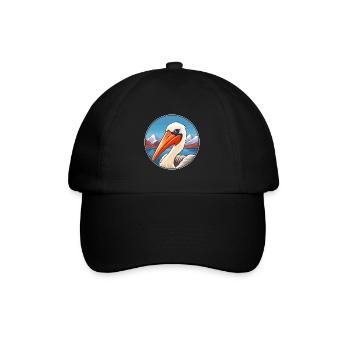 Pélican Aquarelle Dessin Animé Kawaii Animal De Compagnie Animal Couleur - Casquette classique - noir/noir - Devant