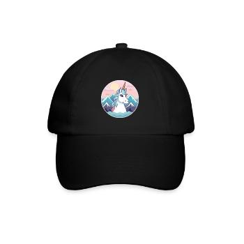 Licorne Aquarelle Dessin Animé Kawaii Animal De Compagnie Animal Couleur - Casquette classique - noir/noir - Devant