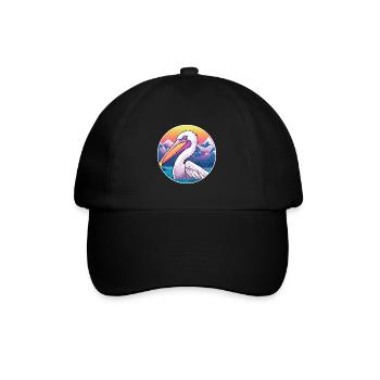 Pélican Aquarelle Dessin Animé Kawaii Animal De Compagnie Animal Couleur - Casquette classique - noir/noir - Devant