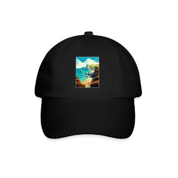 Côte jurassique Angleterre Affiche de voyage vintage WPA - Casquette classique - noir/noir - Devant