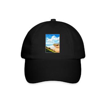 Polzeath Cornwall Vintage voyage affiche Souvenir - Casquette classique - noir/noir - Devant