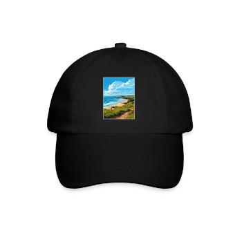Polkerris Cornwall Vintage voyage affiche Souvenir - Casquette classique - noir/noir - Devant