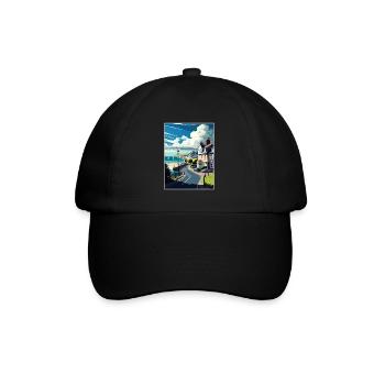 Lyme Regis England Vintage Travel Poster Souvenir - Baseball Cap - black/black - Front