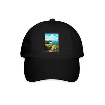 Lands End Cornwall Vintage voyage affiche Souvenir - Casquette classique - noir/noir - Devant