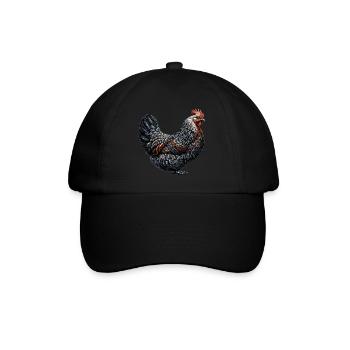 Lustiges Huhn Huhn Lustiges Bild - Baseballkappe - Schwarz/Schwarz - Vorne