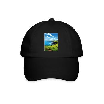 Mullion Cornwall Vintage Travel Poster Souvenir - Baseball Cap - black/black - Front