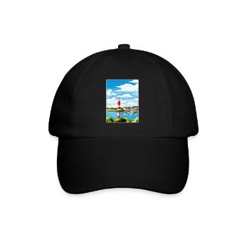Plymouth England Vintage Travel Poster Souvenir - Baseball Cap - black/black - Front