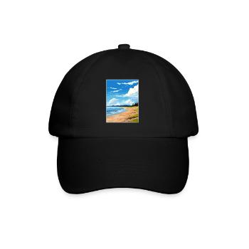 Anchor Point Beach Alaska Affiche de voyage Vintage - Casquette classique - noir/noir - Devant